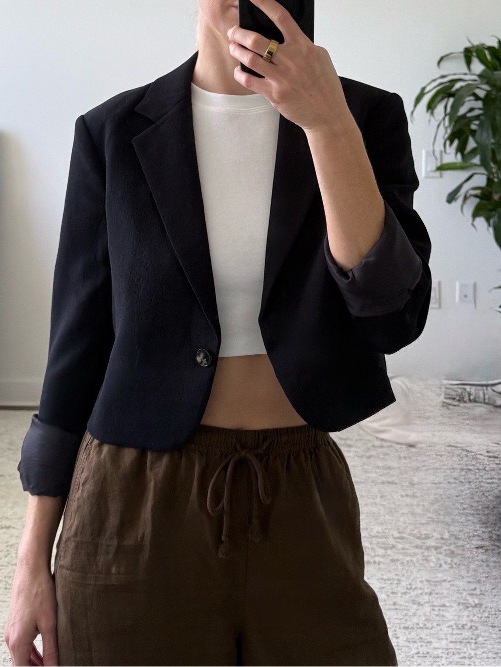 Aritzia Black Cropped Blazer